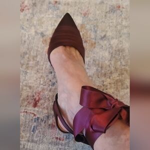 Bordeaux Satin Pumps